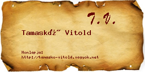 Tamaskó Vitold névjegykártya
